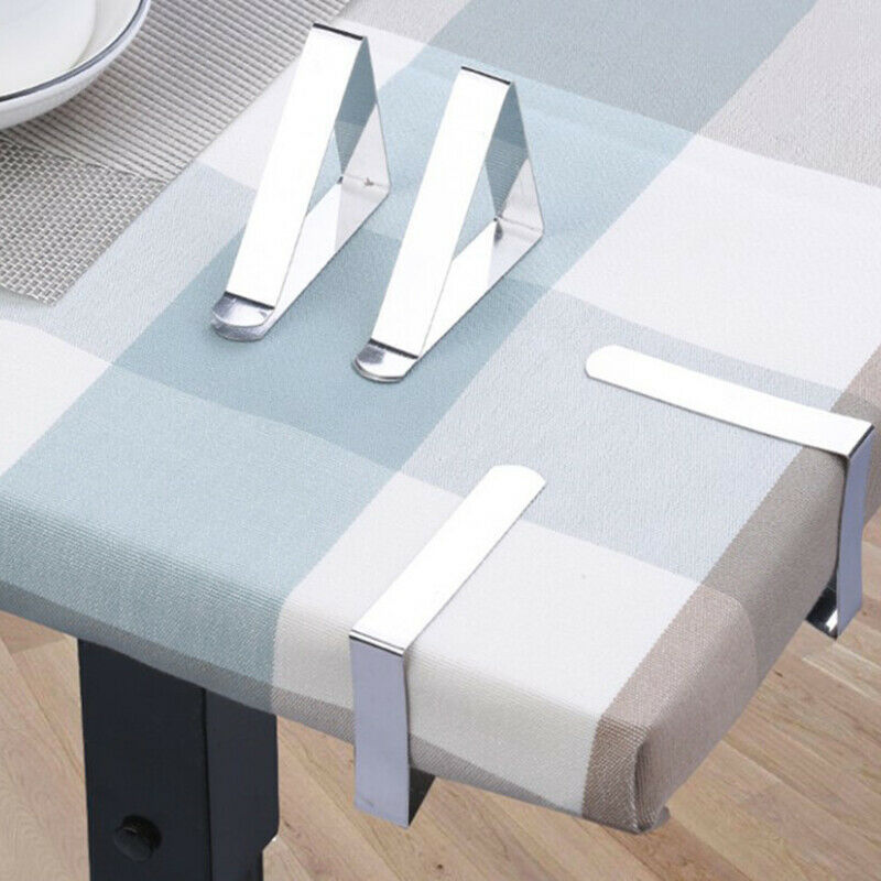 4pcs Stainless Steel Tablecloth Tables Cover Clip Holder Cloth Clam.l8