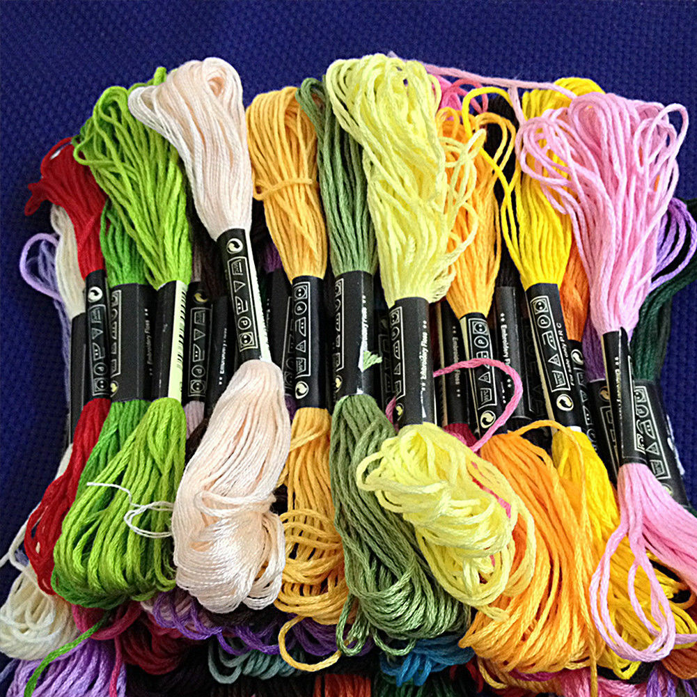 50pc Cotton DIY Cross Floss Stitch Thread Embroidery Sewing Skeins Multi Colors