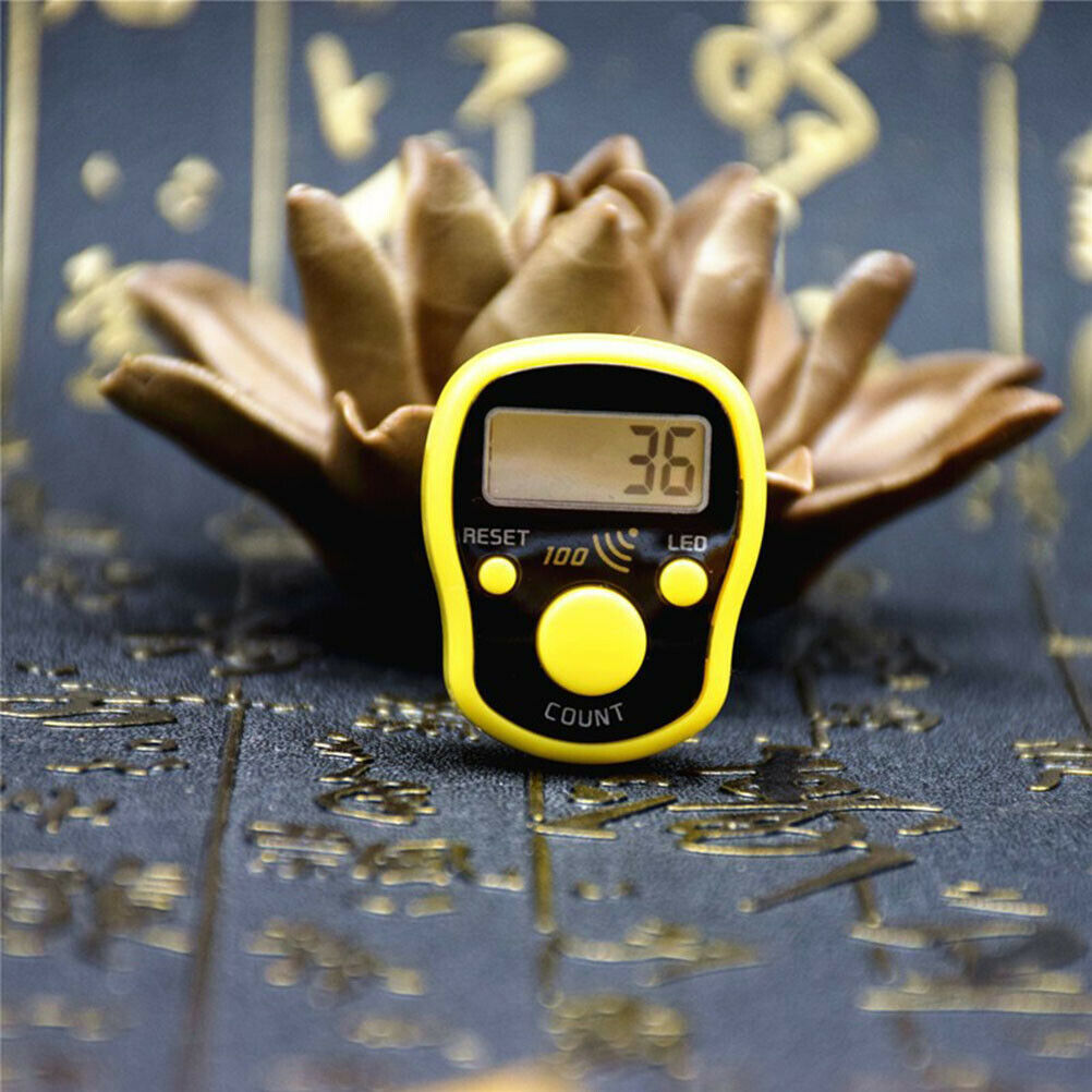 LED Electronic Handheld Counter Clicker Finger Ring Golf Digit Stitch Marker