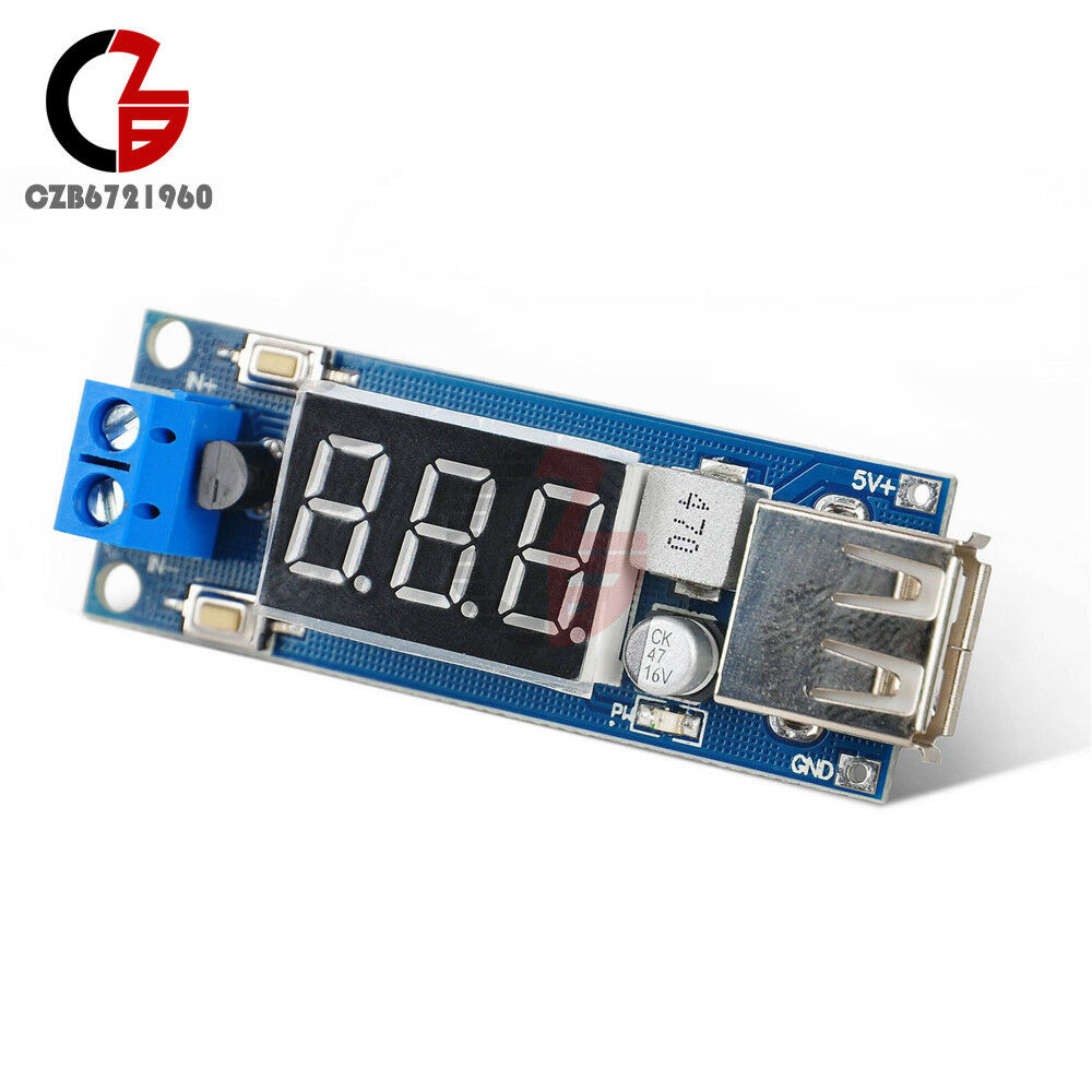 2PCS DC-DC 4.5-40V To 5V 2A USB Charger Step down Converter Voltmeter Module CZ