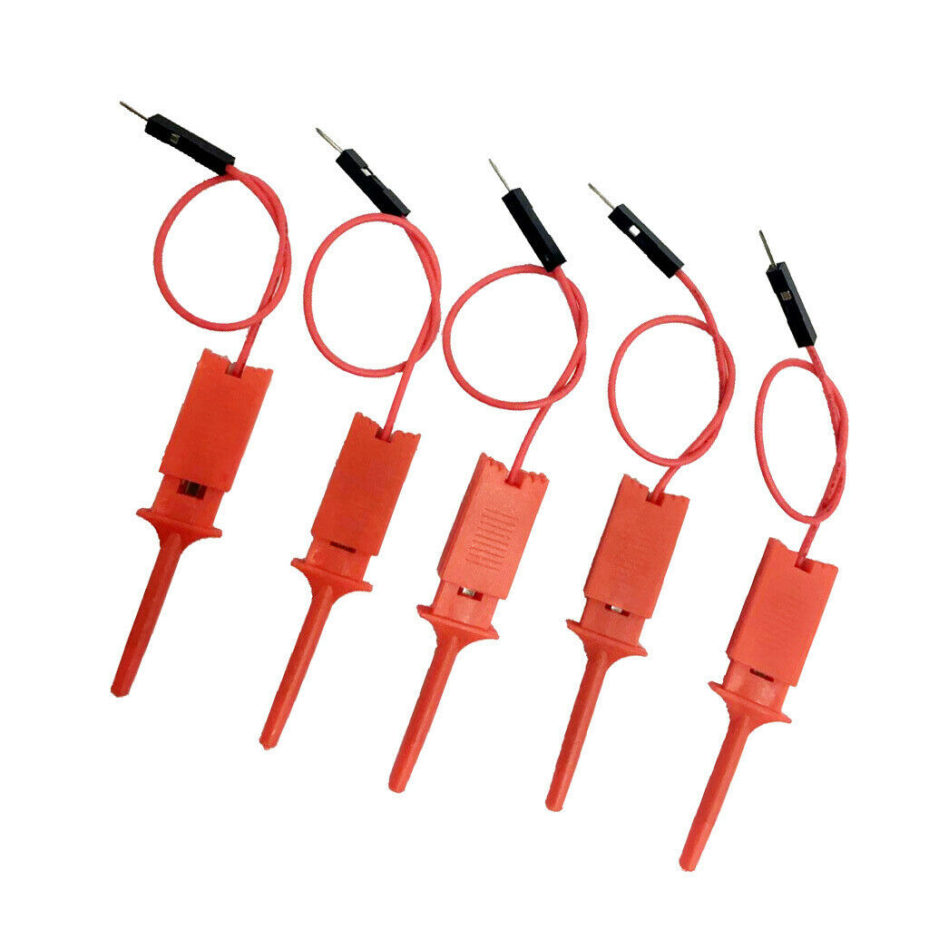 5 Pcs High Quality Test Hook Clips Ideal For Logic Analyser Red