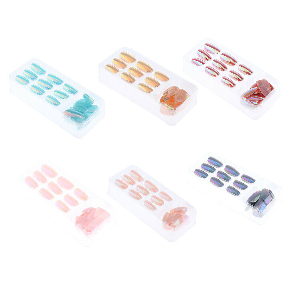 24 Pieces Nail Art Tips False Nails Salon DIY Manicure Tool 01