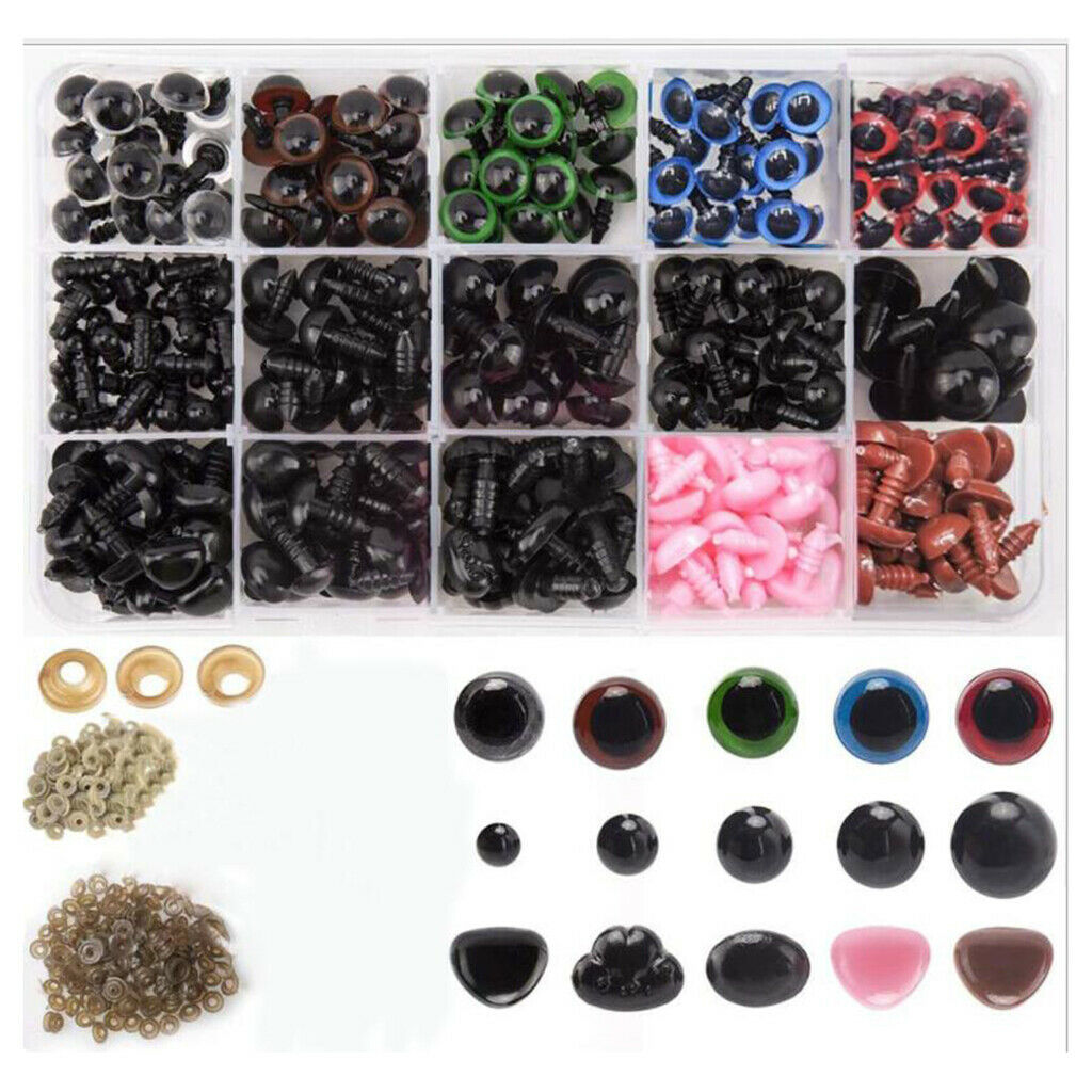 560x Plastic Safety Eyes and Noses Craft for Plush Bear Craft Accessories