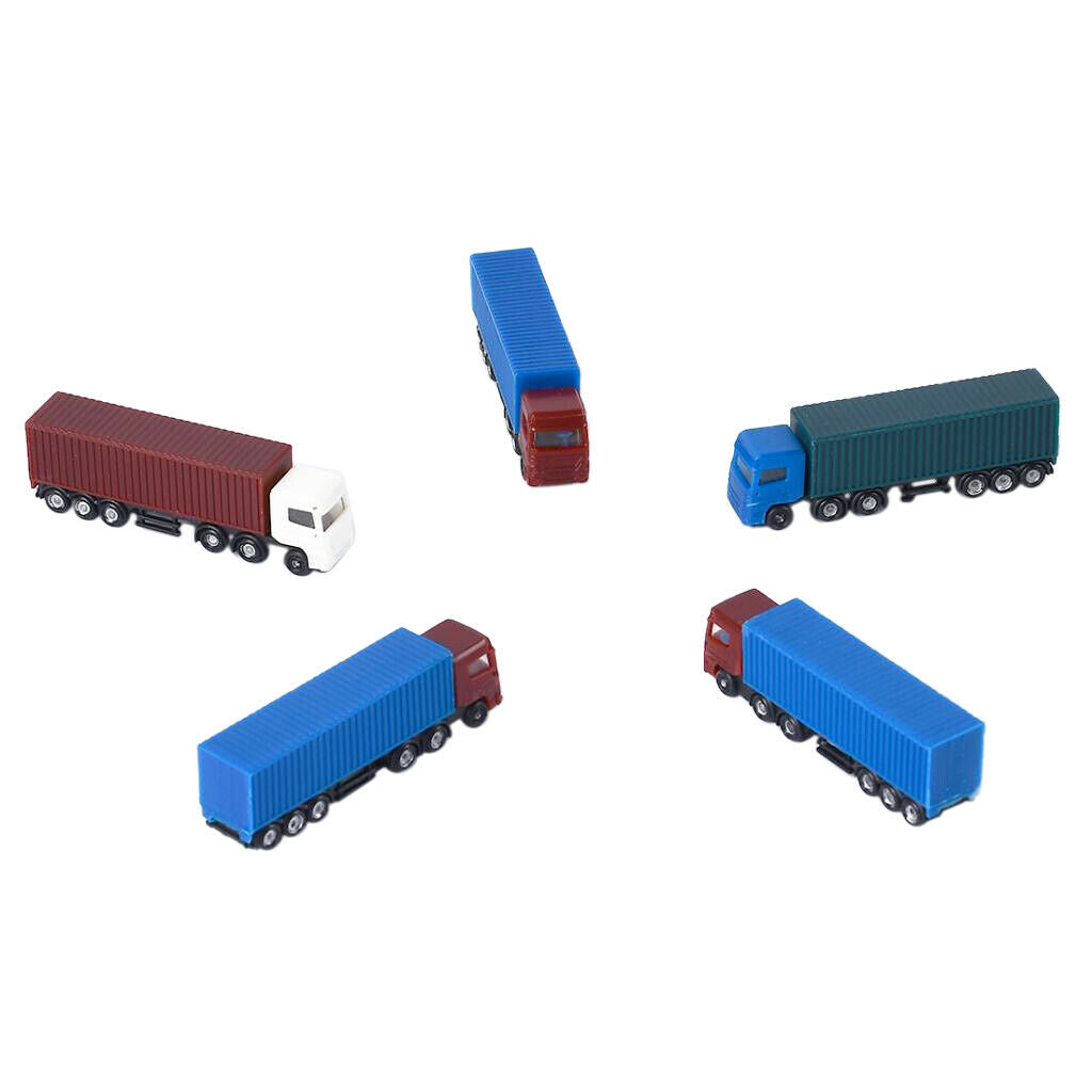 5pcs Trains Models Kits 1/150 Truck Vehicle Toys Cars Parking Street Layout