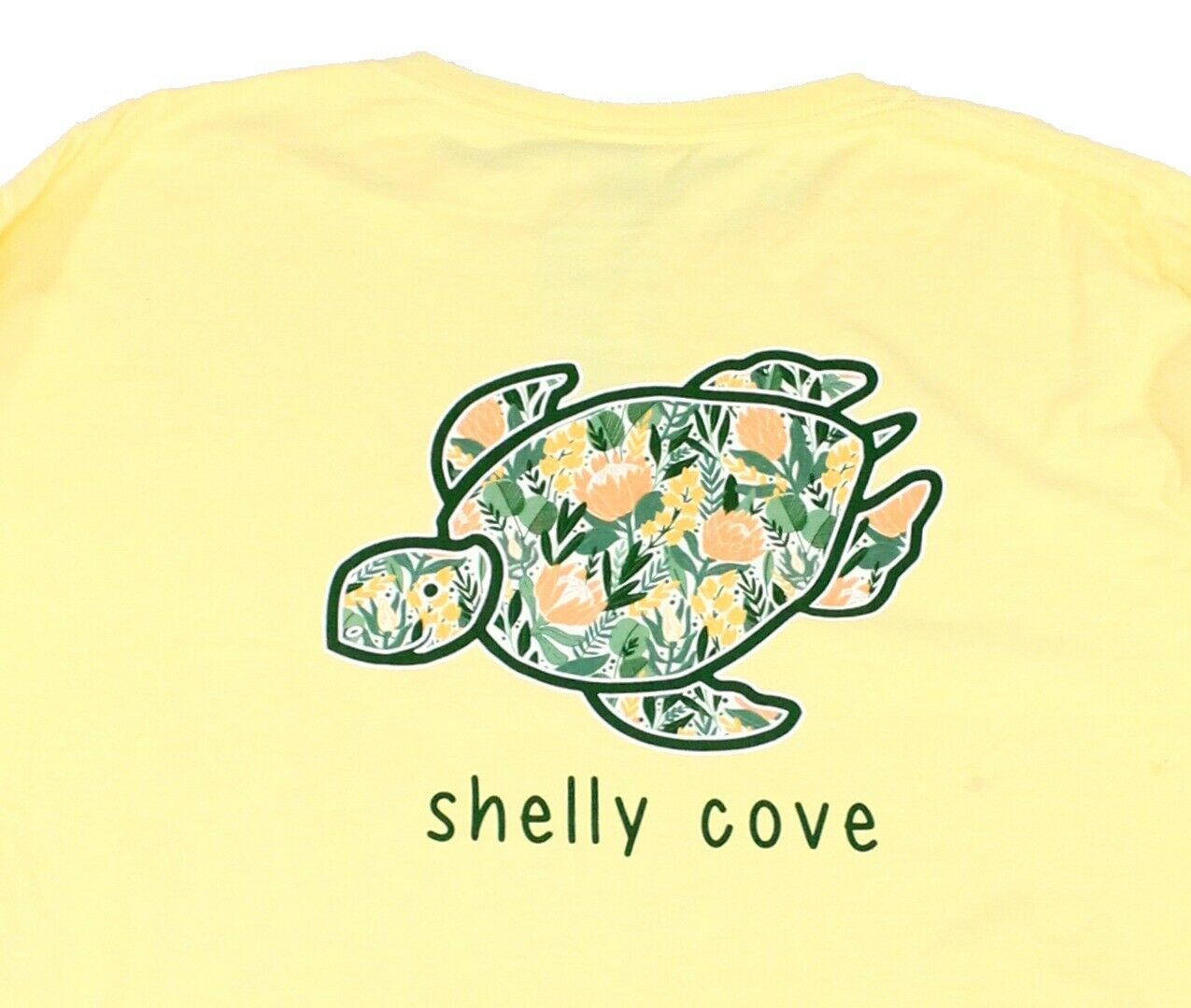 Comfort Wash Mens T-Shirt Yellow Medium M Shelly Cove Sea Turtle Tee $36- 144