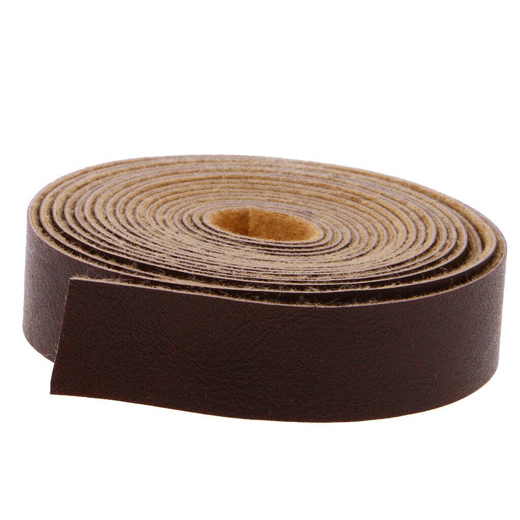 10m X 15mm  Leather Strap Strips Leather Craft DIY Belt Bag Deep Coffee