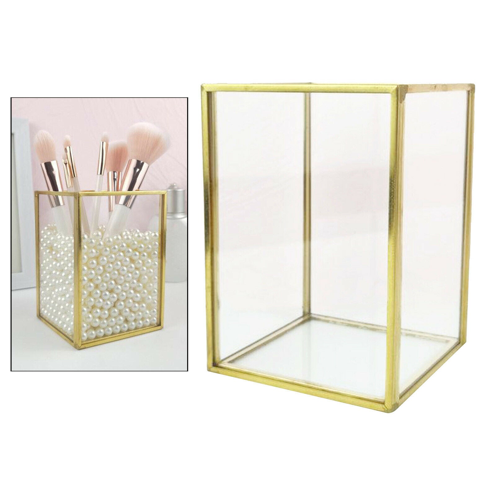 Vanity Brush Display Organizer, Cosmetic and Jewelry Storage Container, Pen
