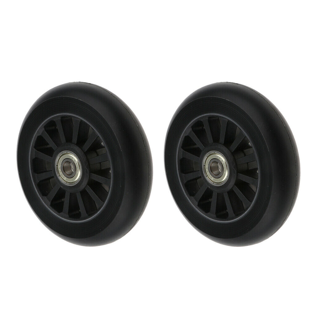 2pcs PU 100mm Scooter Wheels High Elasticity Skates Wheel Replacement Black