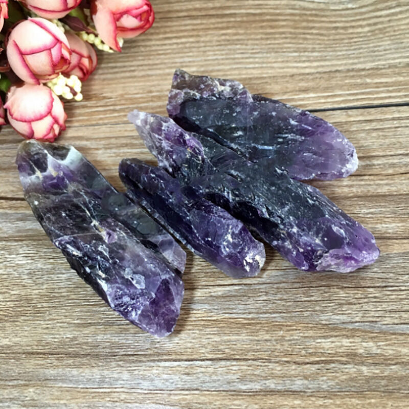 Natural Rough Specimen 50g Purple Amethyst Point Quartz Stone Mineral Gem Decor