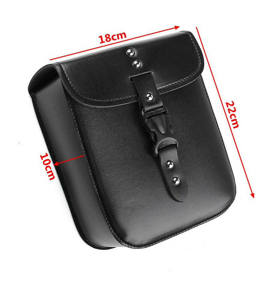 1x New Motorcycle PU Leather Tool Bag Luggage Storage Side Saddlebag