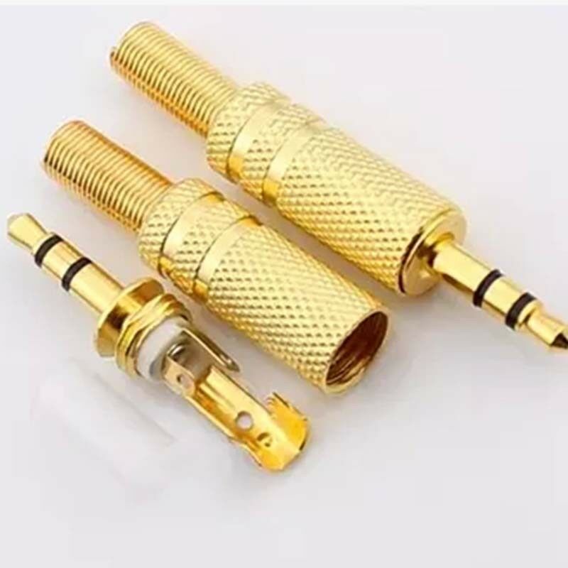 New 3 Pole 6.5mm Male Repair Headphone Jack Plug Metal Audio Soldering Spring
