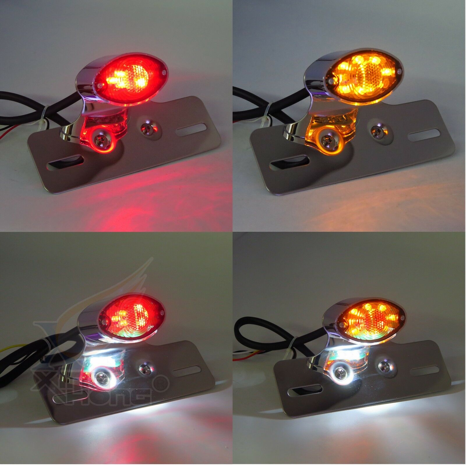 Dirt Bike Motorcycle LED Rear Fender Brake License Plate Tail Light Off Road 12V
