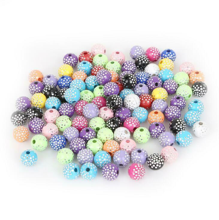 100pcs Colorful Acrylic Round Beads Handmade accessories DIY bracelet 8mm