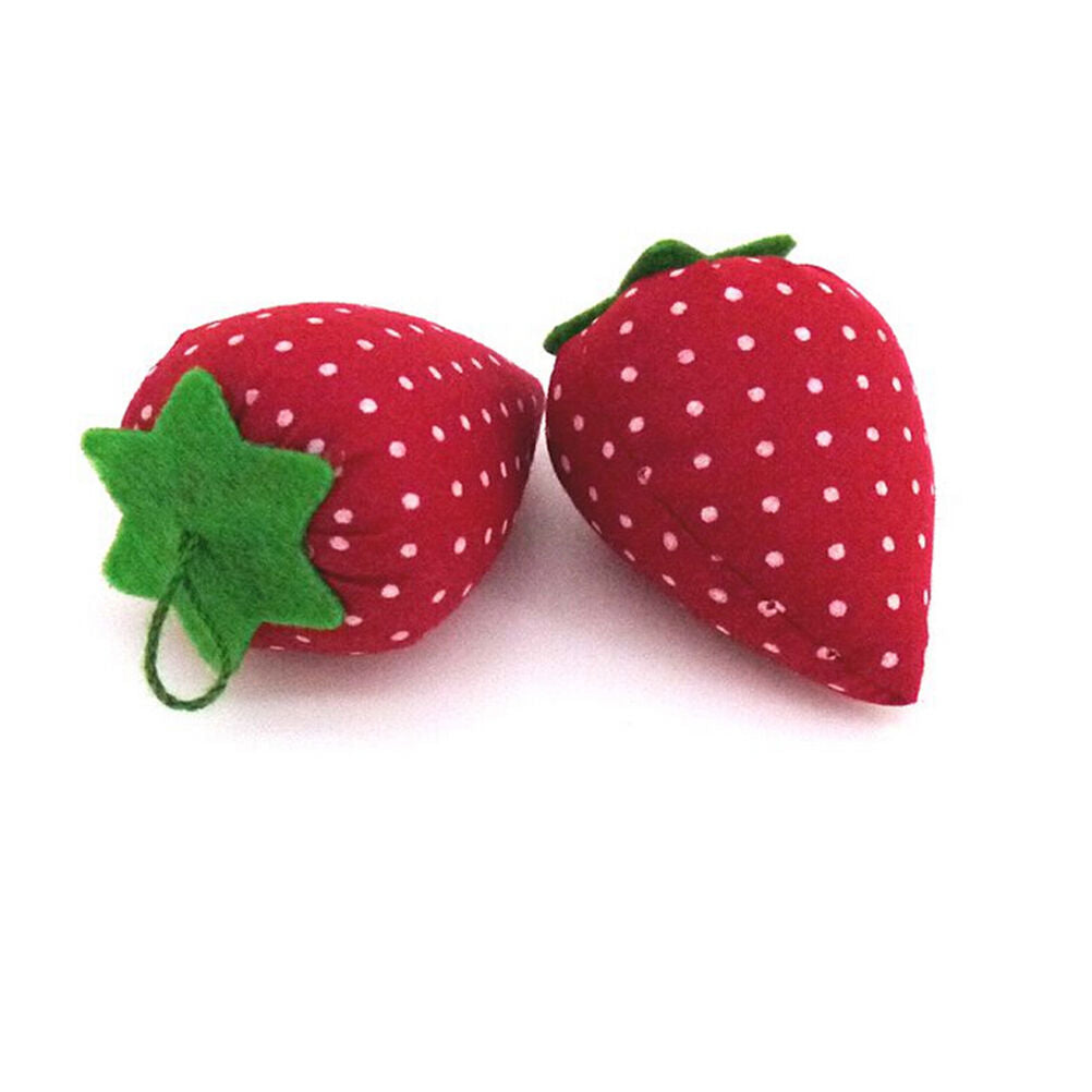 2 x Strawberry Style Pin Cushion Pillow Needles Holder Sewing Craft Kit F_DD