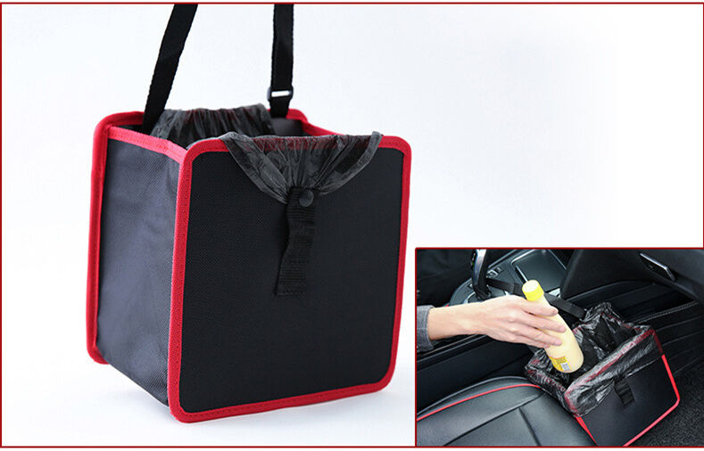 Auto Car Trash Bag Litter LeakProof Bin Wastebasket Holder Container Storage Box