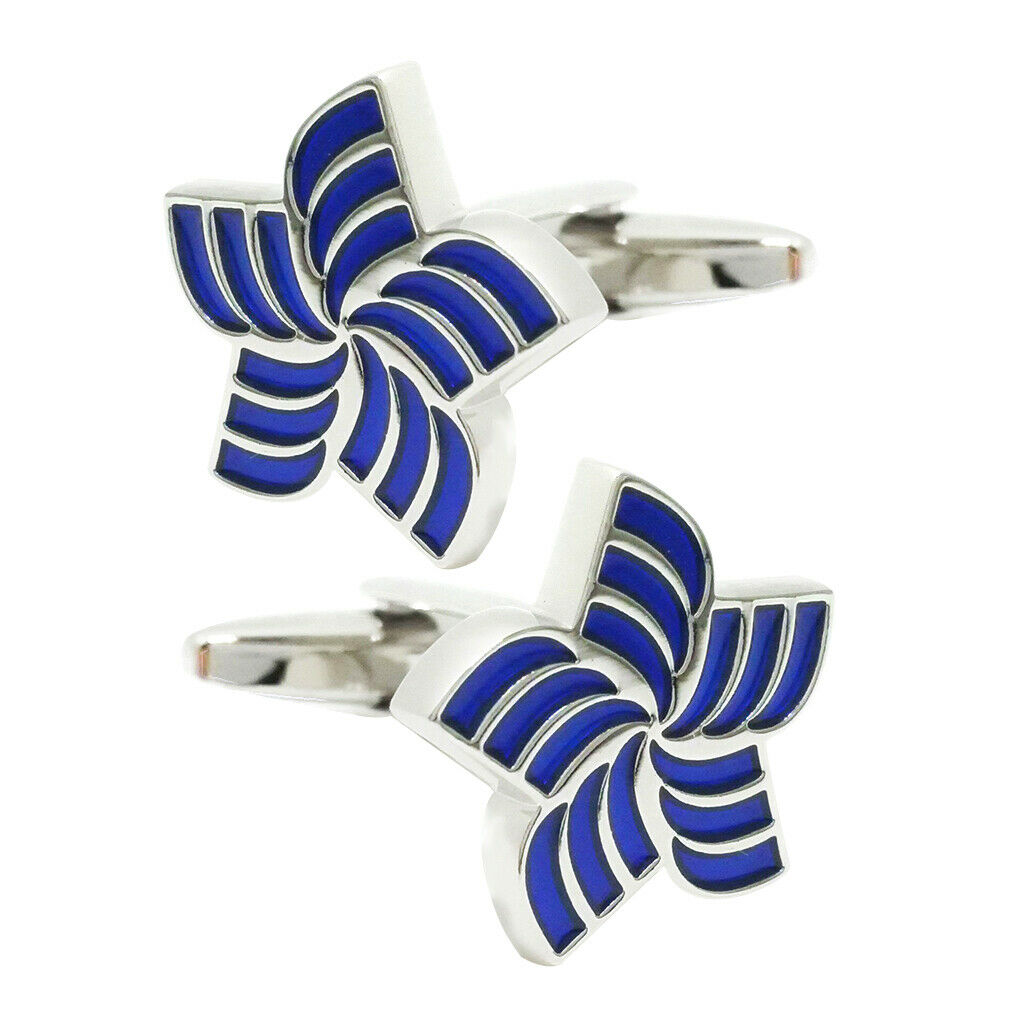 Blue Fashion Shiny Cufflinks - Five Cufflinks From