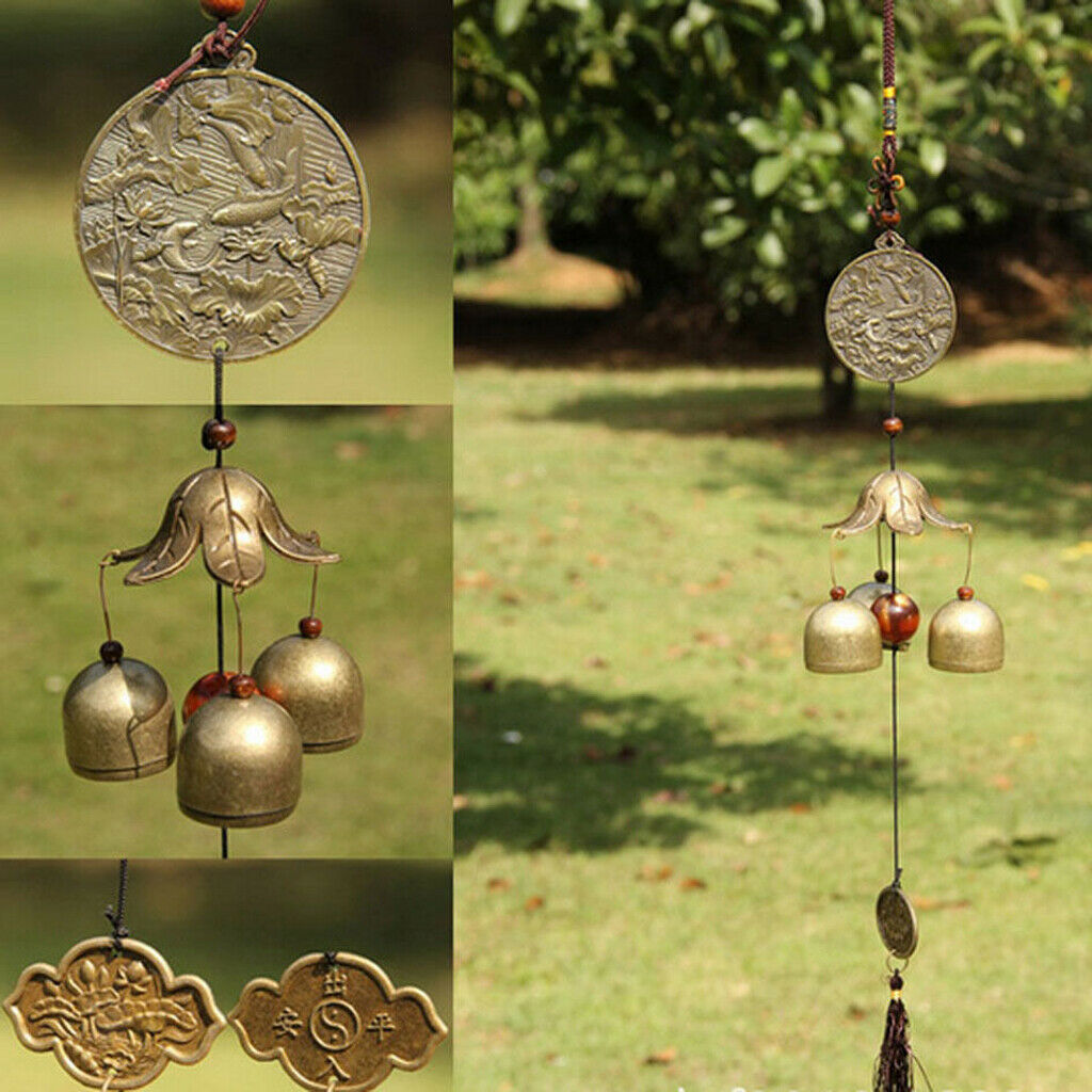 Pond Brass Big Bells Feng Shui Home Garden Hanging Wind Chime Ornament