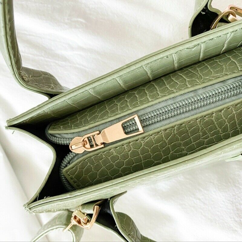 Small Women's Bag Pure Color Top-Handle Shoulder Bags Lady Luxury Pu LeatherK7Z5