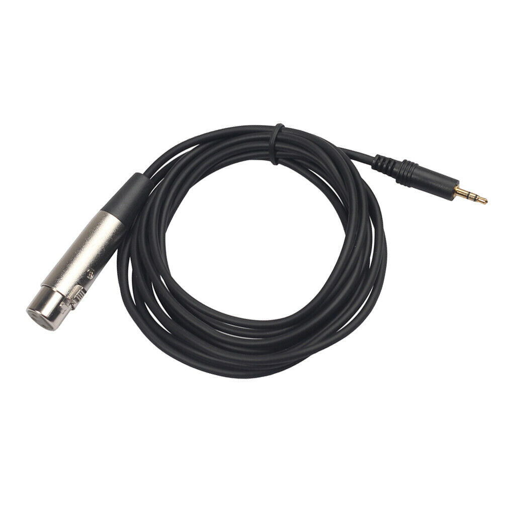 3.5mm   Male to XLR 3-Pin Female Stereo Adapter Right Angle for Mic
