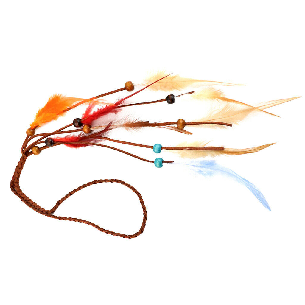 Behomian Feathers Gypsy Tassels Headband Hair Headpiece Festival Jewelry