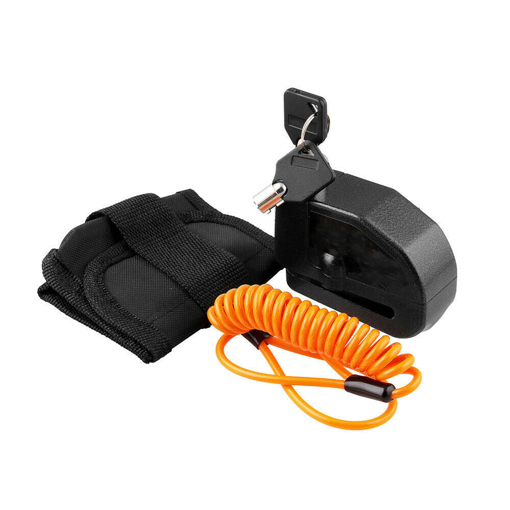 Waterproof Motorcycle Bike Anti-theft Lock Disc Brake Lock+Bag+Reminder Rope