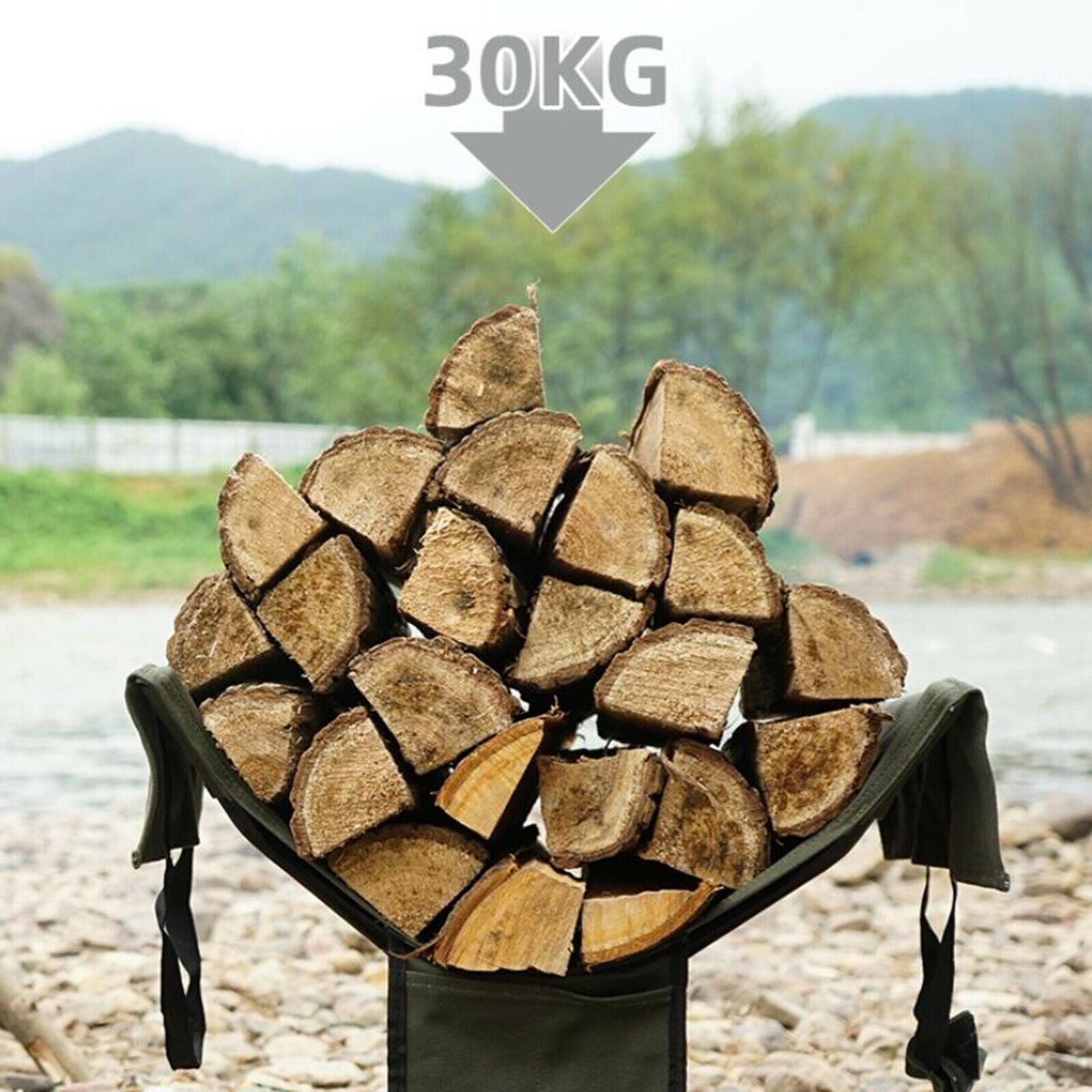 Firewood Carrier Heavy Duty Wood Tote Bag Log Holder for Camping Cooking