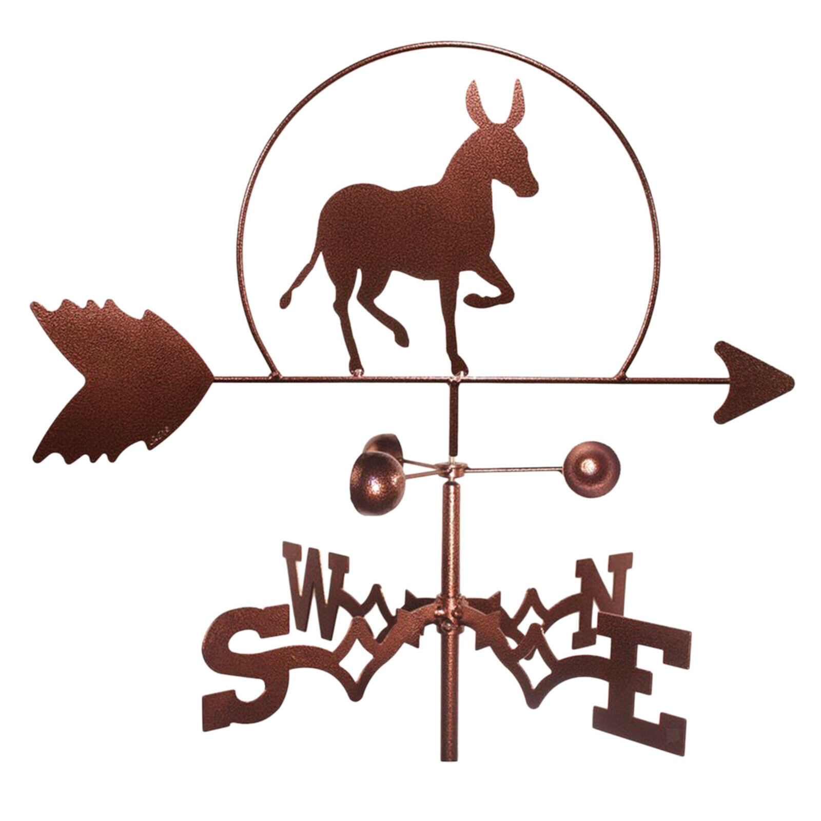 Durable Iron Donkey Weathervane Roof Mounted Weather Vane Yard Garden Crafts
