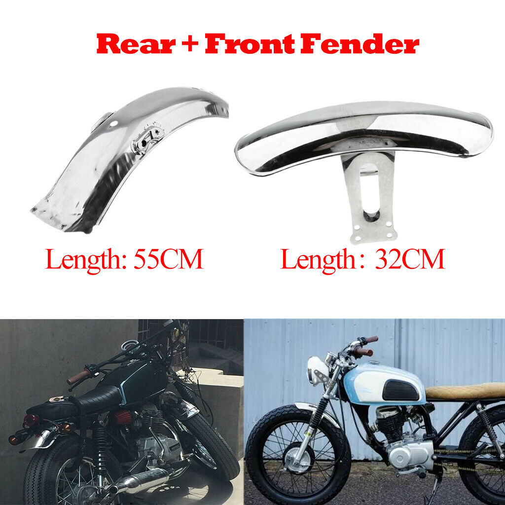 Front Rear  Mudguard Direct Replacement Metal Steel for CG125 Chrome
