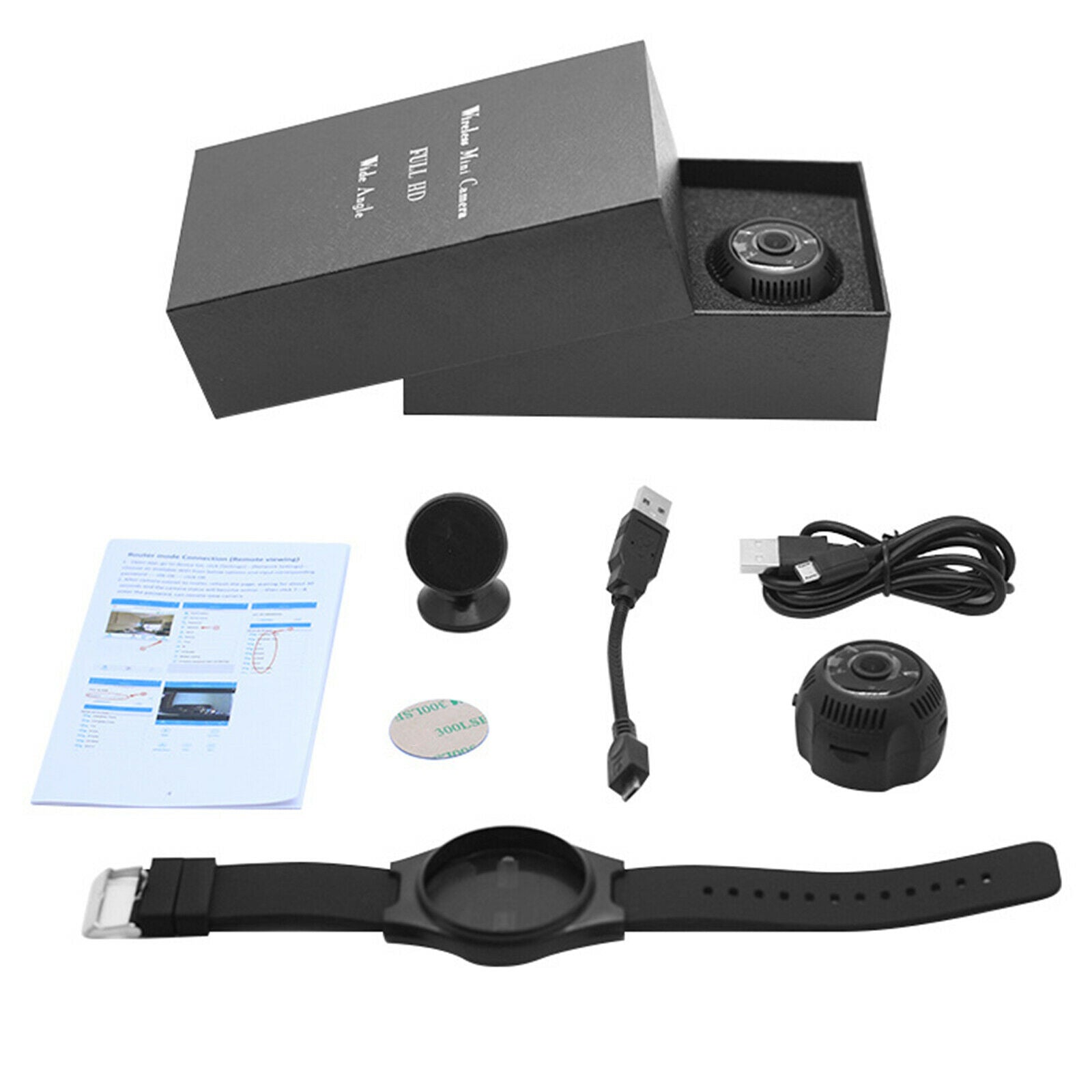 1080p Smart Watch Spy Camera Wearable Hidden Cam IP Security Video Camera