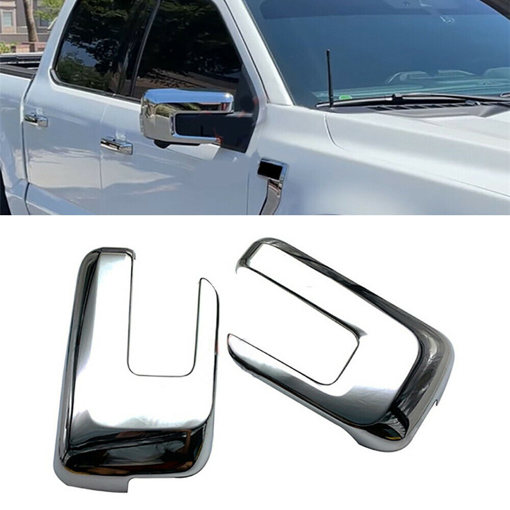 For 2021-22 Ford F150 F-150 Rear View Side Mirror Covers Trim Chrome Decorations