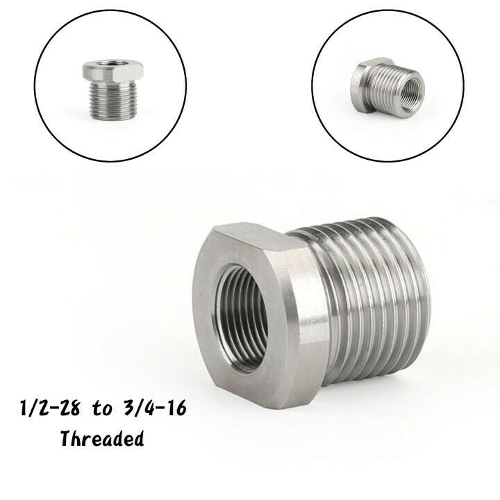 1/2-28 to 3/4-16 Threaded Oil Filter Adapter Stainless Steel CA