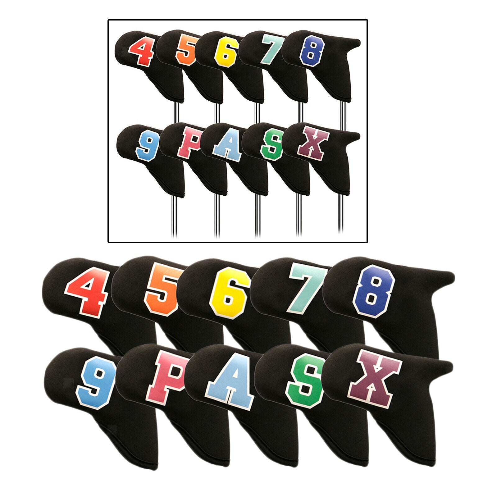 10PCS Golf Iron Headcovers for Irons Hybrid Club Head Covers Caps Protection