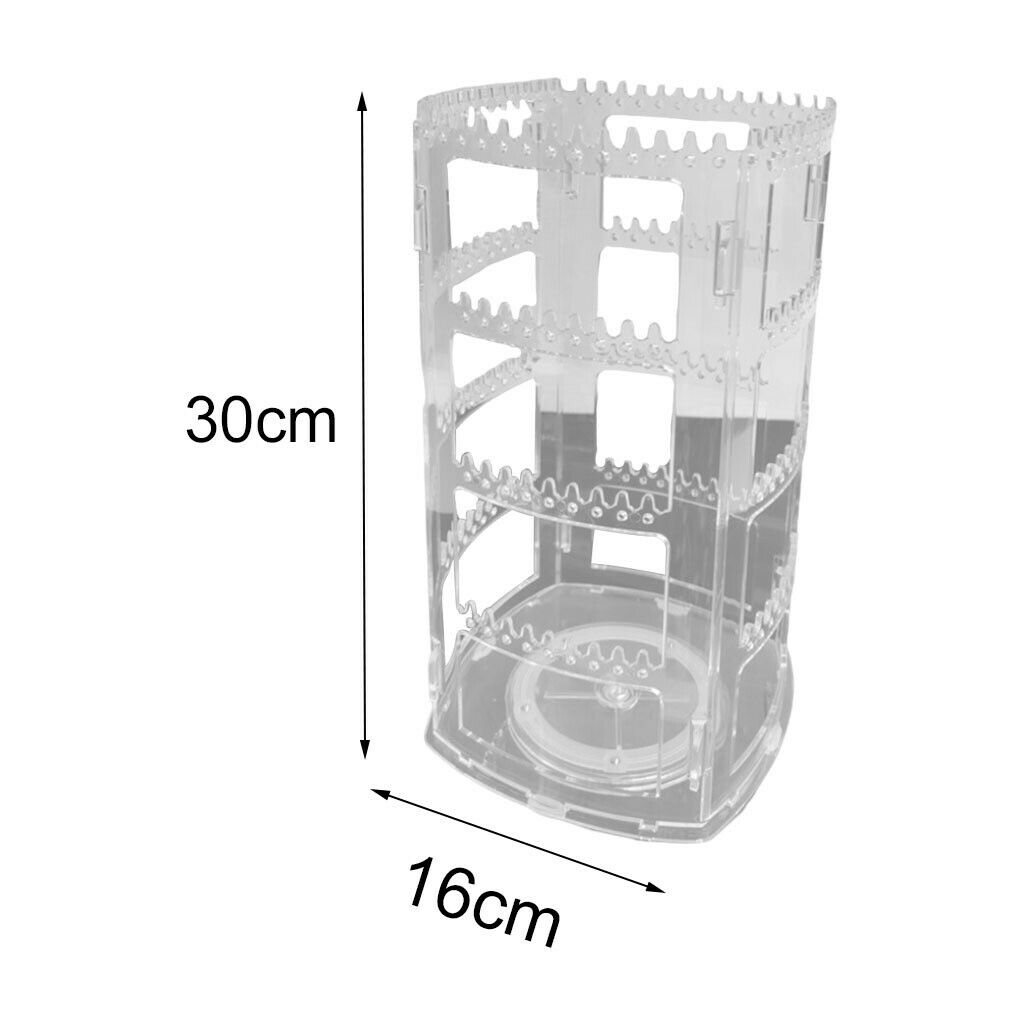 360 Rotating Acrylic Earring Holder Jewelry Display Organizer Rack Stand