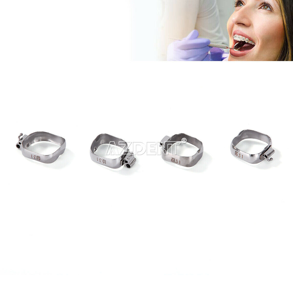 5X AZDENT Dental Ortho 1st Molar Bands Buccal Tube Roth 022" 16#-35# 80pc/pack