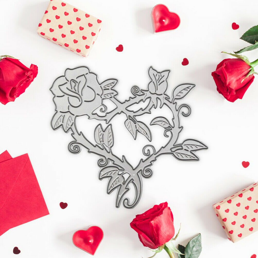 Heart Rose Metal Cutting Dies Embossing Stencil for Craft Paper Card Album Decor