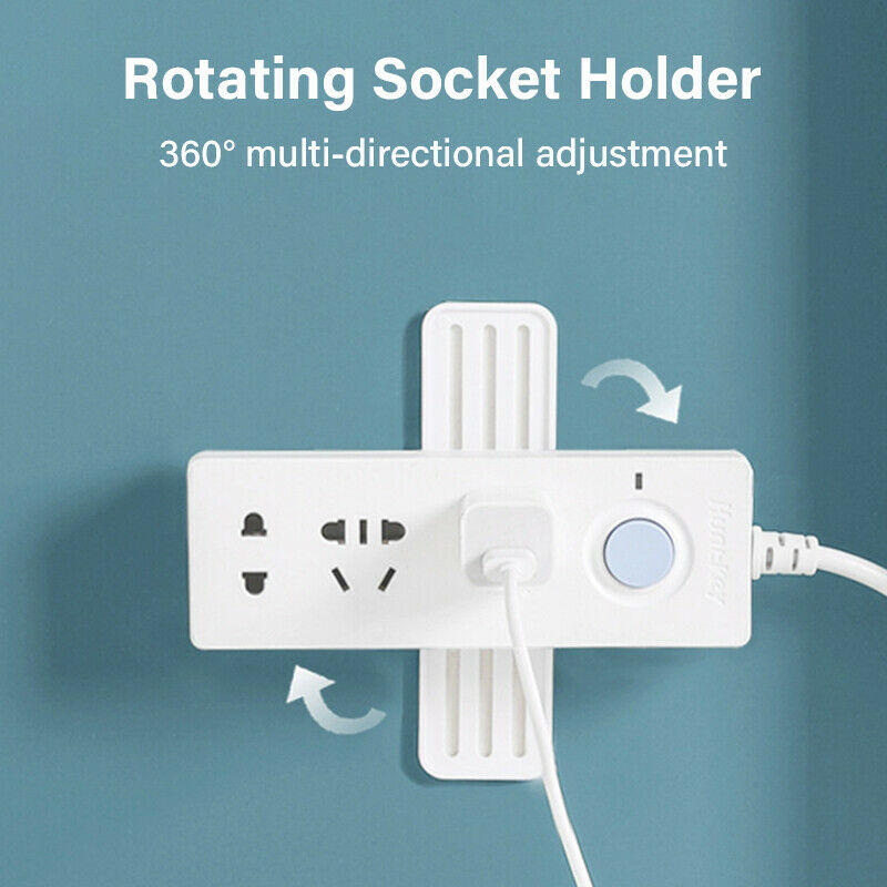 Multifunctional Rotatable Power Strip Holder Punch-free hook Adhesive Wall Ho KX