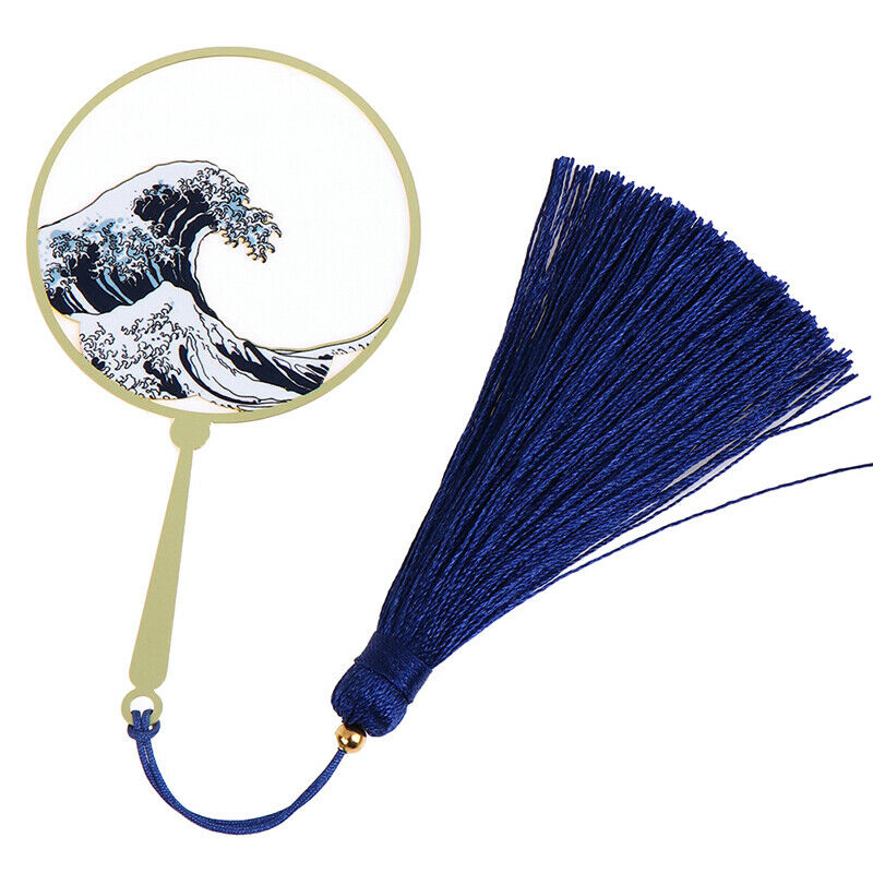 Shenlaichuan Surf Fan Wave Metal Fringed Bookmarks Brass Elegant Gift Boo.l8