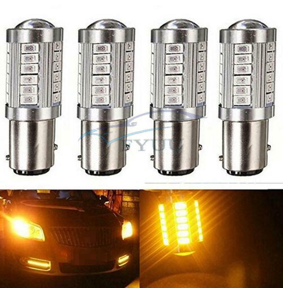 2 Pcs Yellow 5630 Chip Car Tail Stop Brake Lights Turn Light Reverse Light DC12V