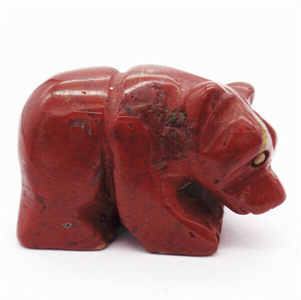 37x23x18mm Natural Red Jasper Carved Bear Decoration Statue Home Decor HH7753