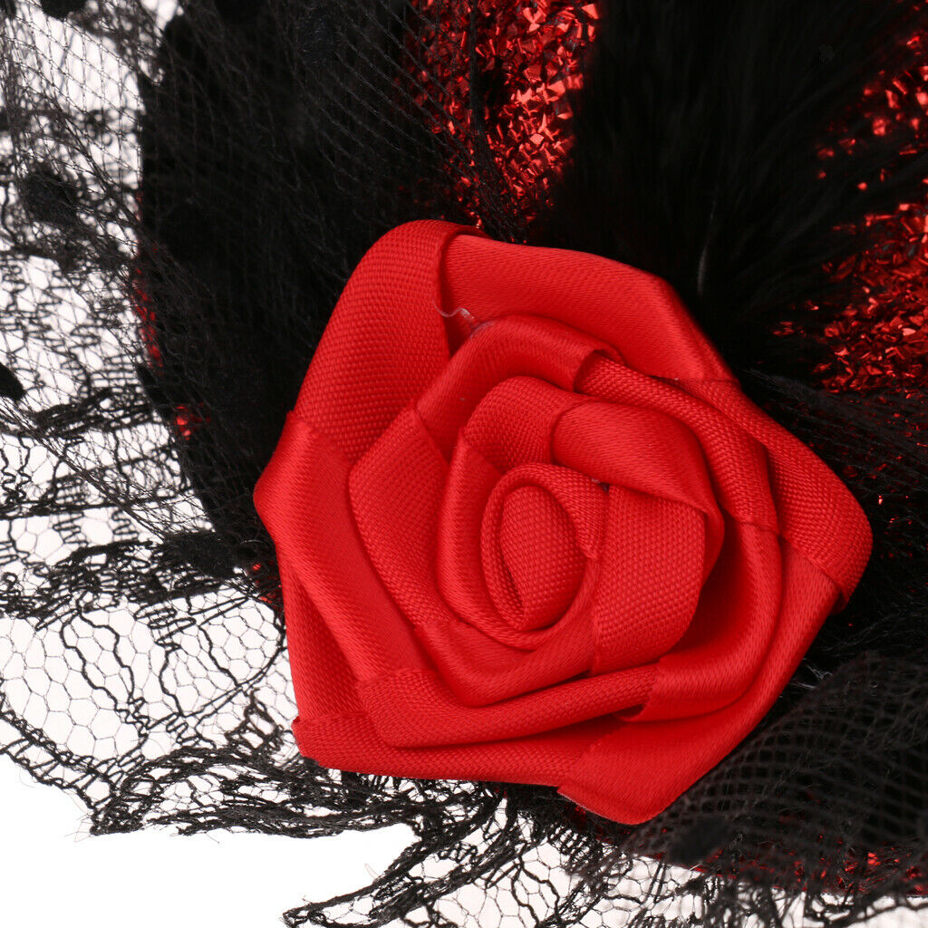 1/3 BJD Felt Top Hat Elegant Classic Formal Cap for SD LUTS YOSD Red Lace