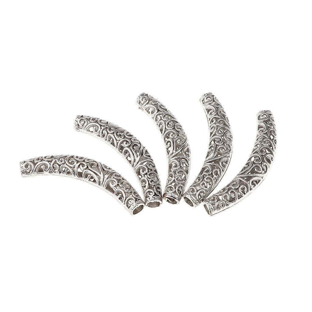 5Pcs Dreadlock Beads Braiding Jewelry Tubes Hair Pendants Ring Cuff 04