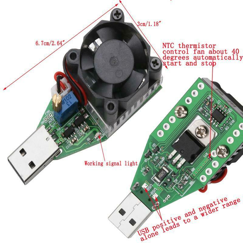 DC 3.7~13V USB 15W Adjustable Constant Current Electronic Load Discharger