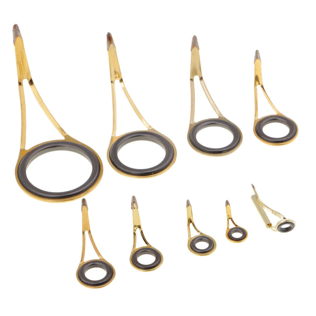 9pcs Fishing Rod Guide, Top Tip Eye Ring Rod Repair Kit For Rod Building