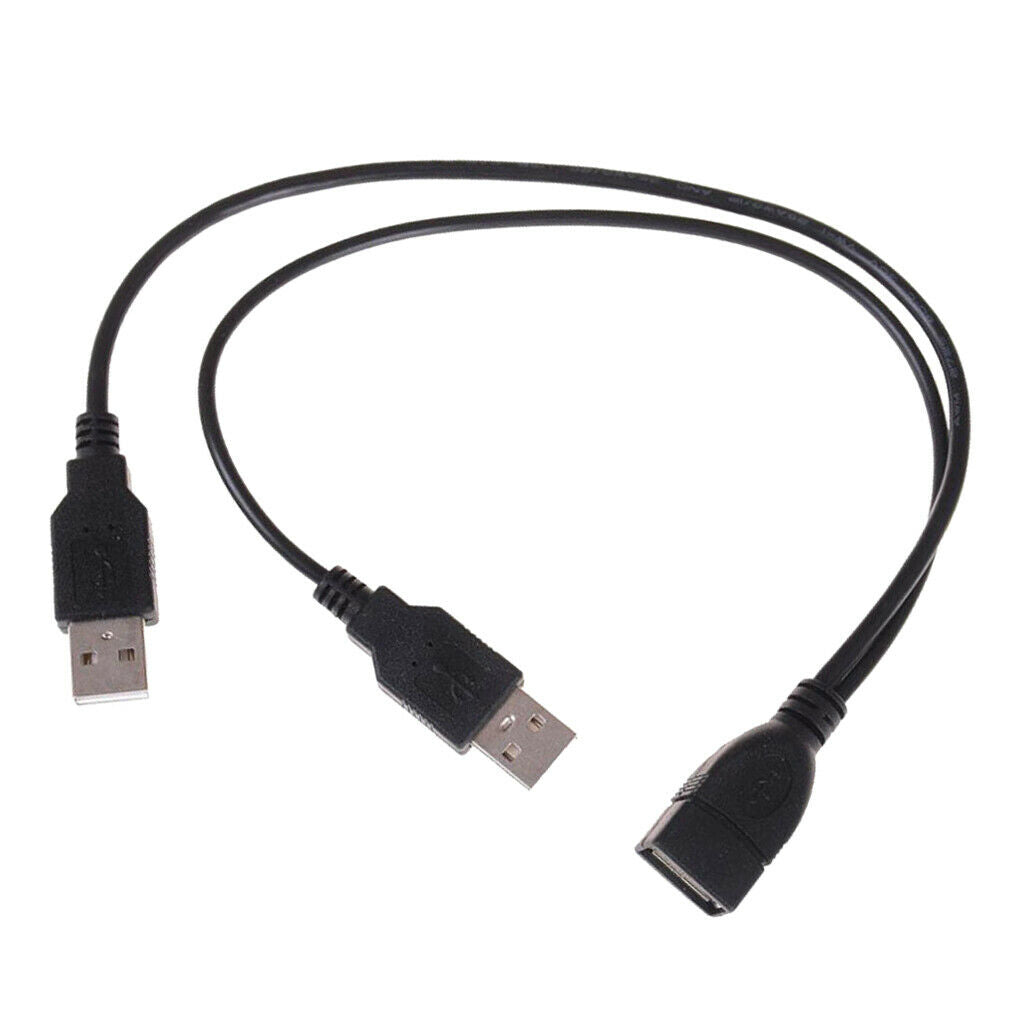 USB 2.0 Female to Dual Male Splitter Y Extension Data Charging Cable 20x1x1cm