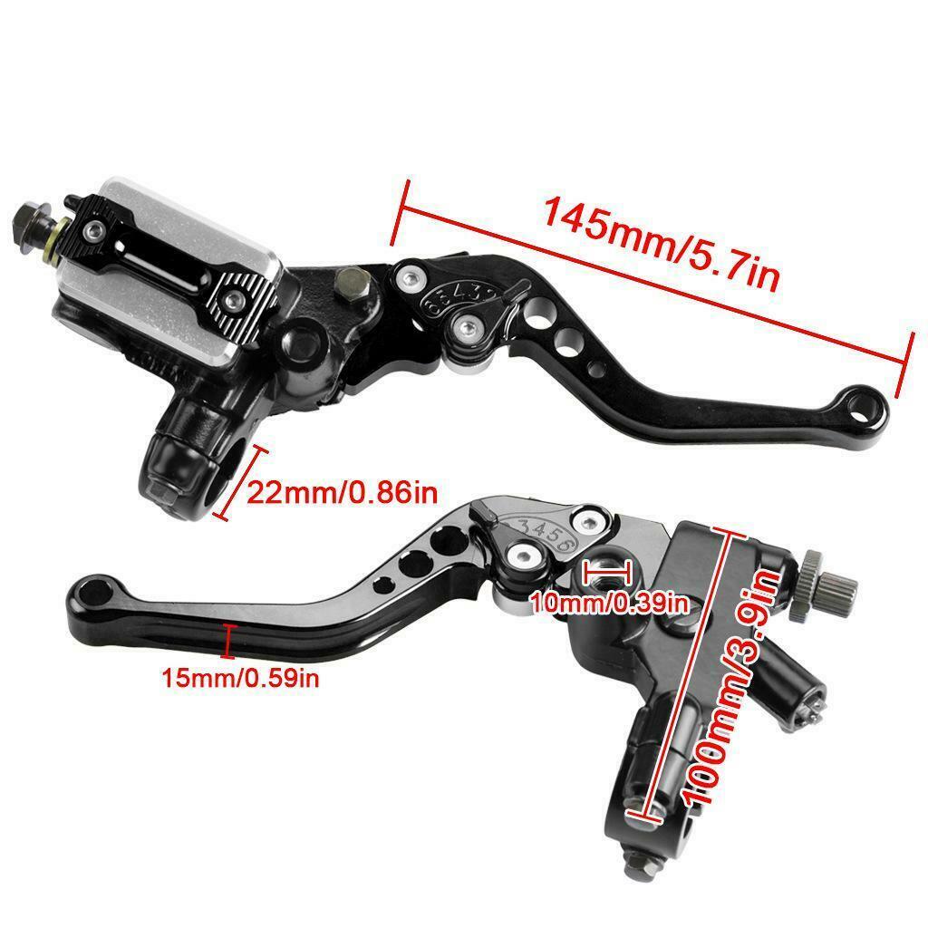 1 Pair 7/8'' 22mm Motorcycle Handlebar Brake Master Cylinder Clutch Lever Kit
