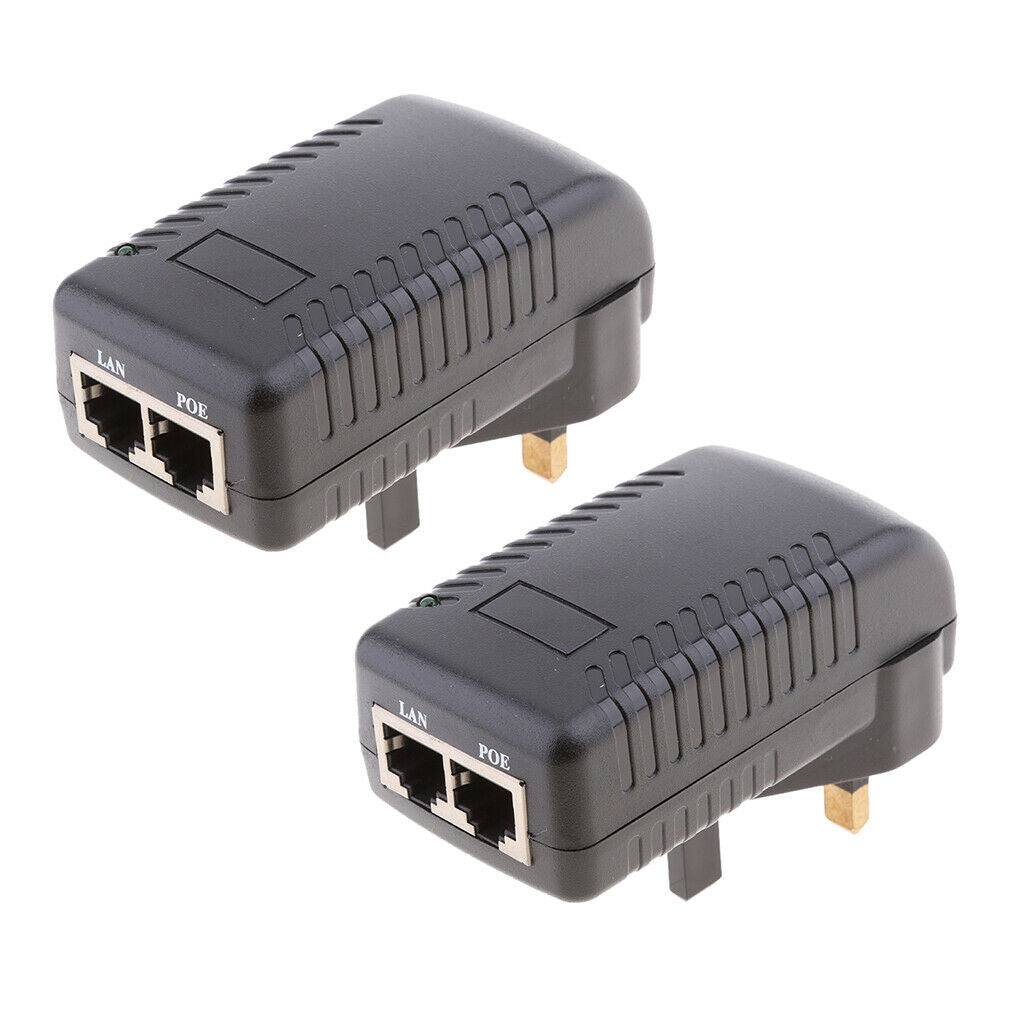 Poe Power Supply UK Plug 12V 1A for Ethernet Router (Pack of 2)