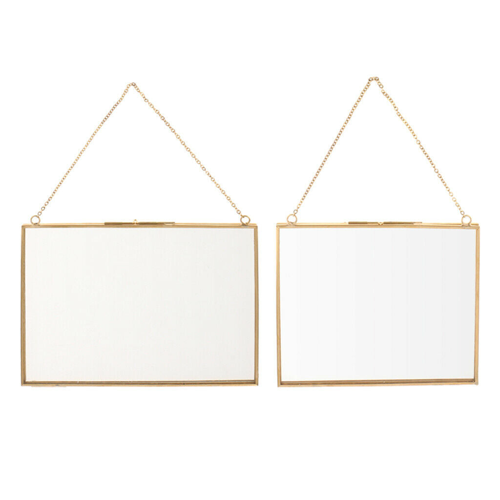 2Pcs Double Sided Glass Hanging Picture Photo
