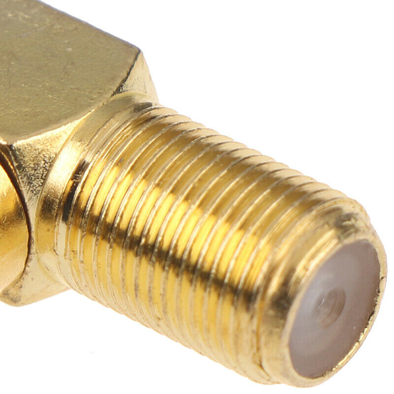 1Pc Copper F Male Plug to F Female Jack Right Angle Adapter 90 Degree Coa.l8