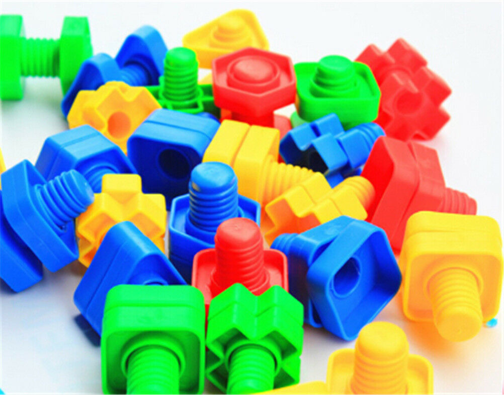 1set Screw Building Block Insert Block Nut Shape Kids Educational Gift To.l8
