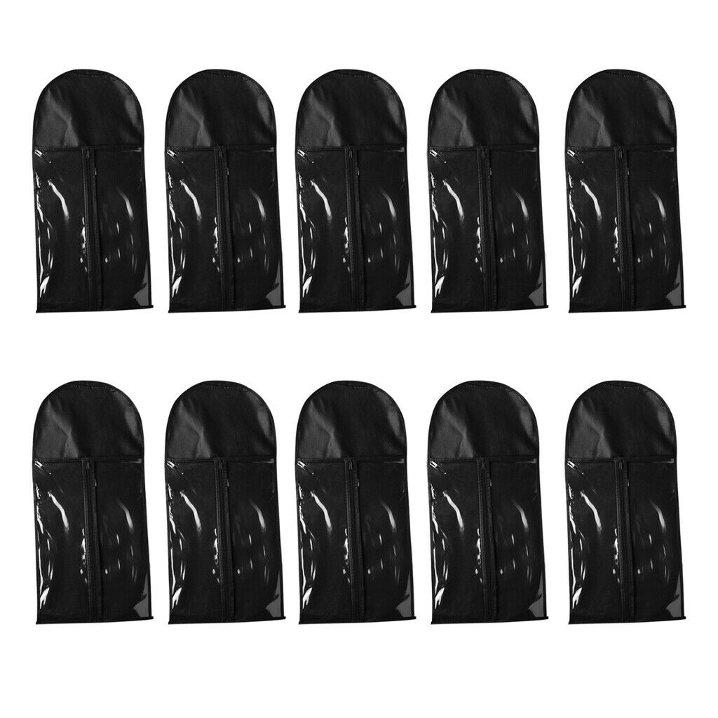 10Pcs Plastic Wigs Hairpiece Toupee Case Bag Protector Pouch Organizer Black